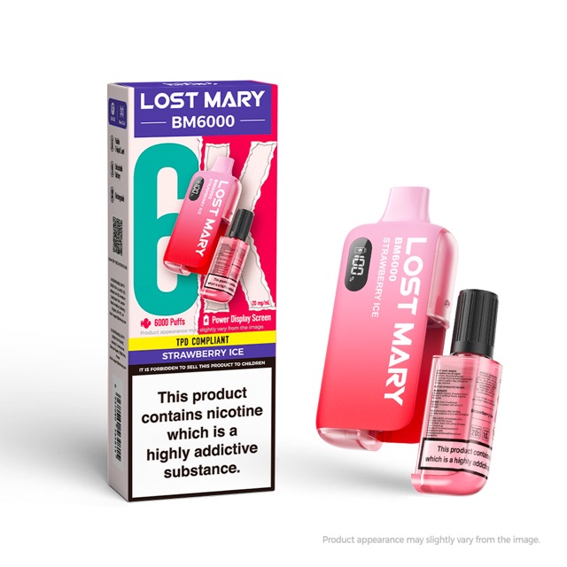 Lost Mary BM6000 rechargeable pod device with refill bottle